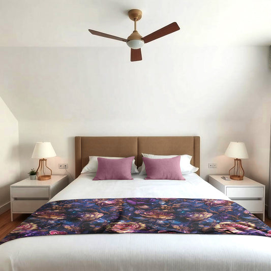 Midnight Roses Light Bed Throw