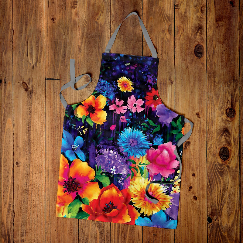 Midnight Garden Medium Length Apron