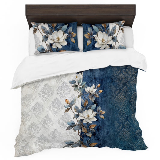 Midnight Divide Magnolia Duvet Cover Set