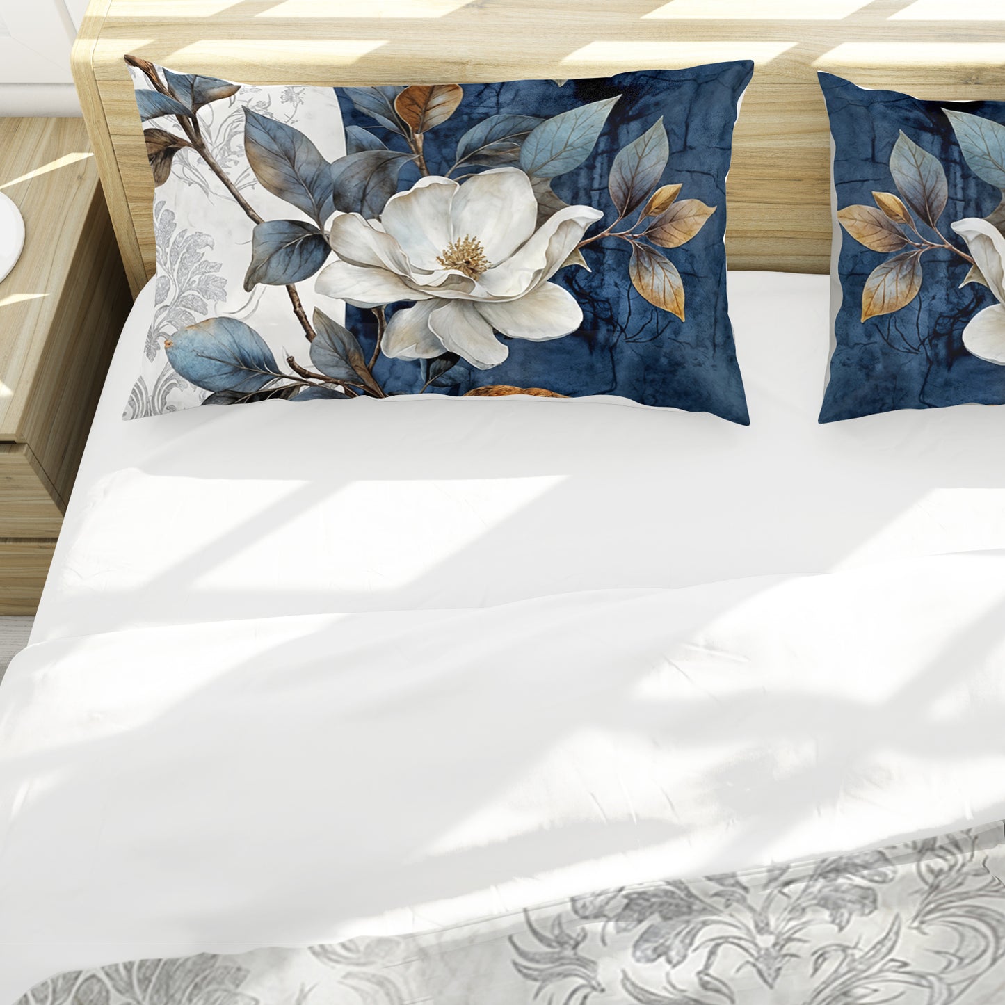 Midnight Divide Magnolia Duvet Cover Set