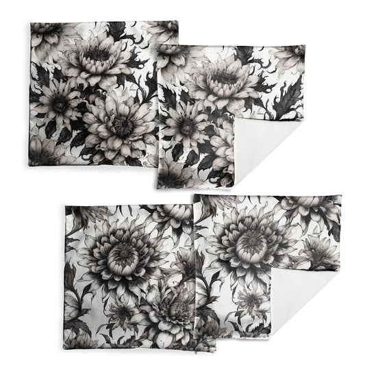 Midnight Flowers in the Shadow Luxury Scatter Covers By Nathan Pieterse (Set of 4)