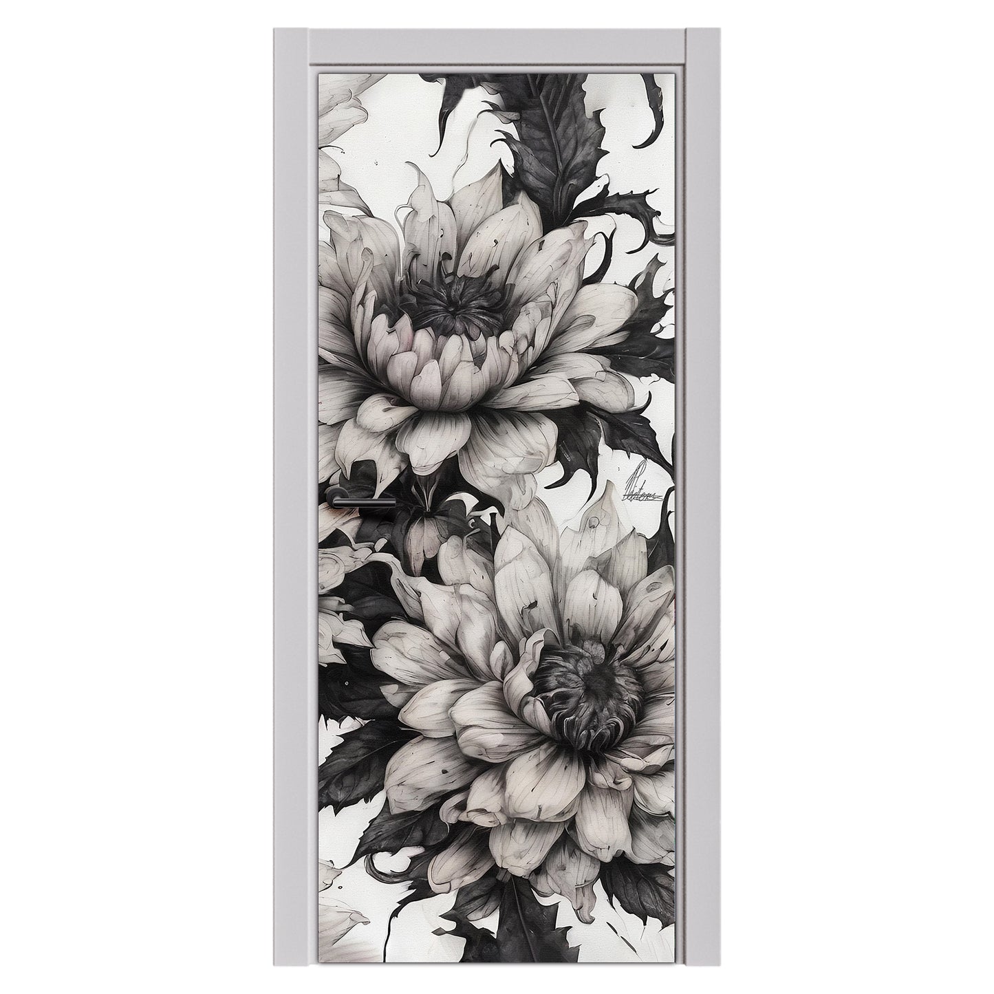 Decoupage -Midnight Garden Flowers  By Nathan Pieterse Door