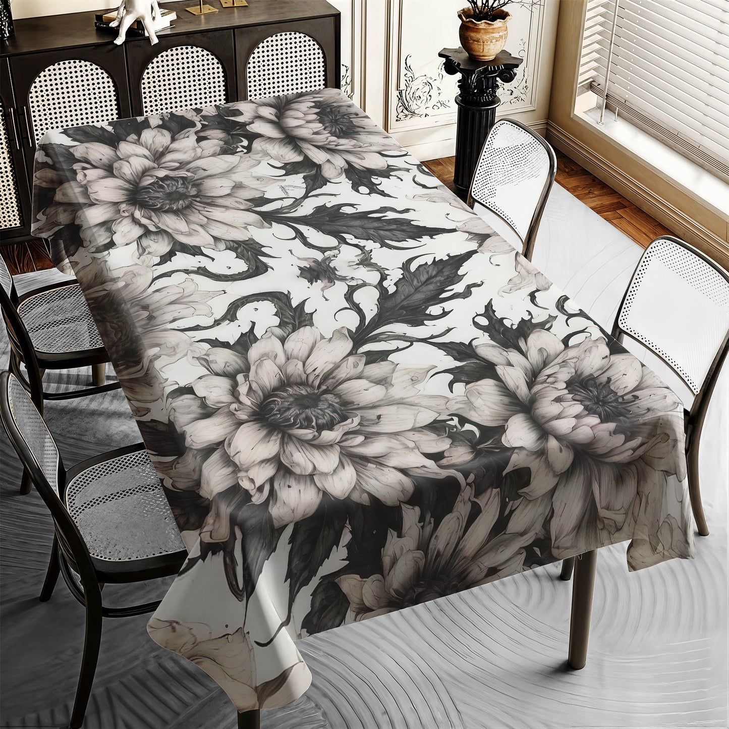 Midnight Garden Flowers By Nathan Pieterse Rectangle Tablecloth