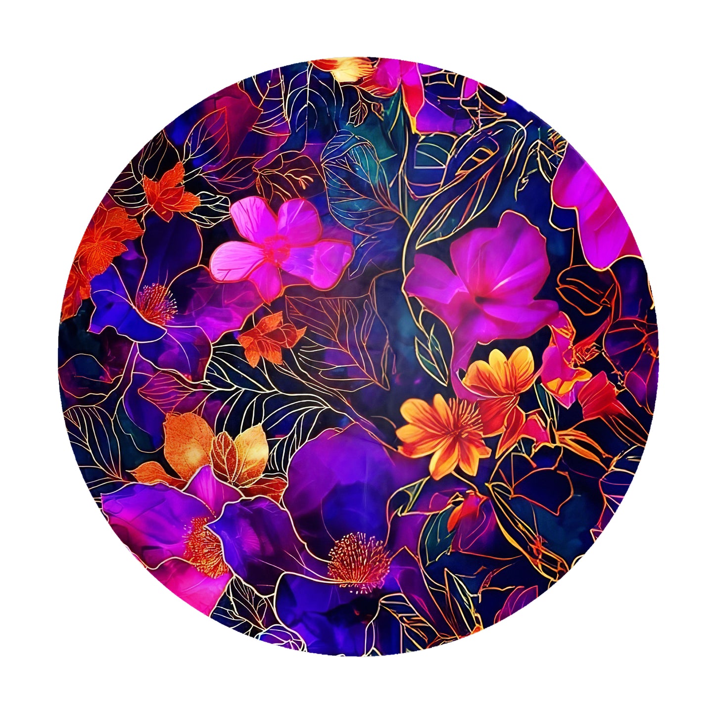 Midnight Jungle Round Tablecloth