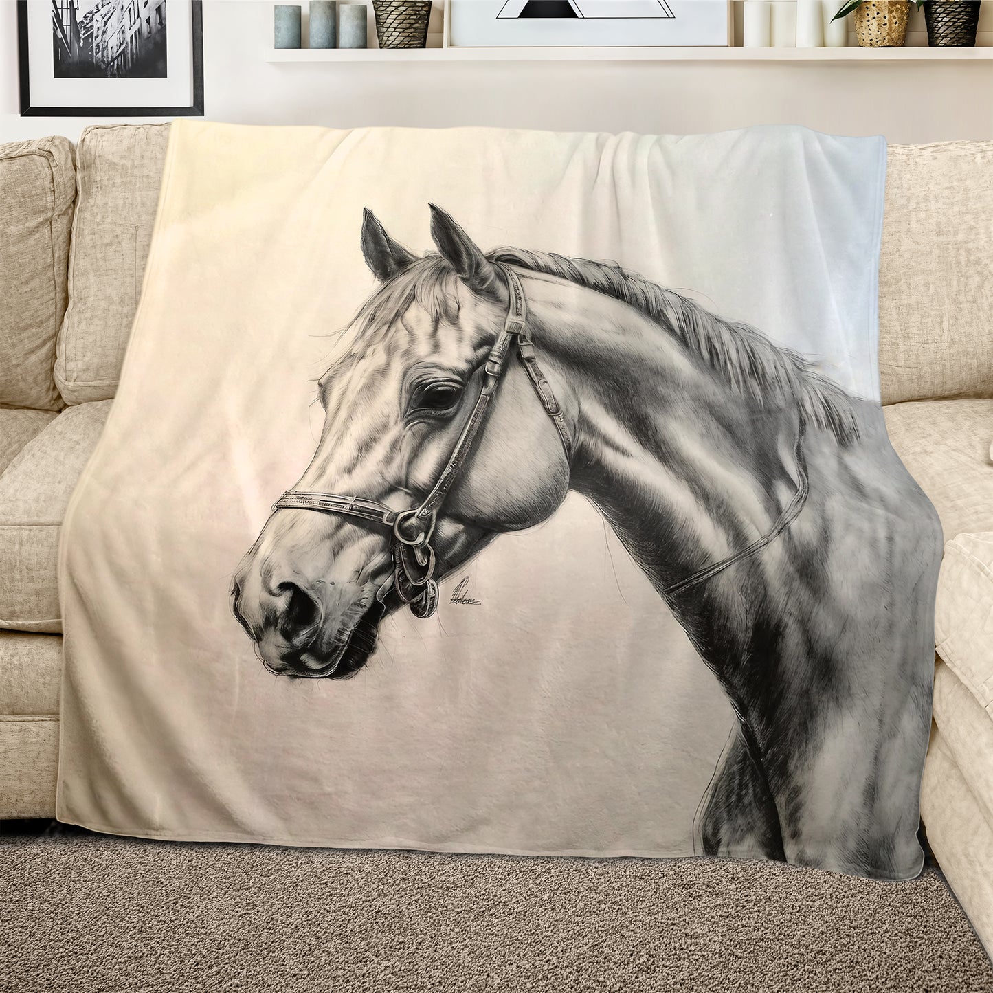 Midnight Majesty Horse Light Weight Fleece Blanket By Nathan Pieterse