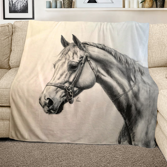 Midnight Majesty Horse Light Weight Fleece Blanket By Nathan Pieterse