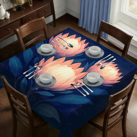 Midnight Protea Square Tablecloth by Nathan Pieterse