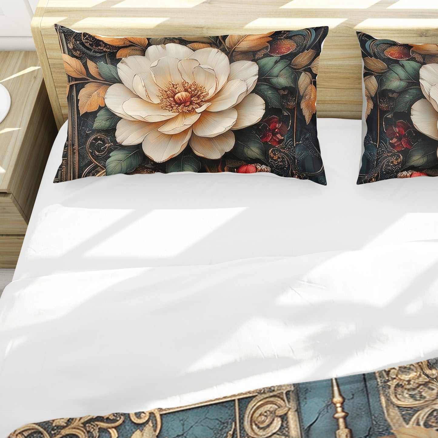Midnight Rococo Floral Duvet Cover Set