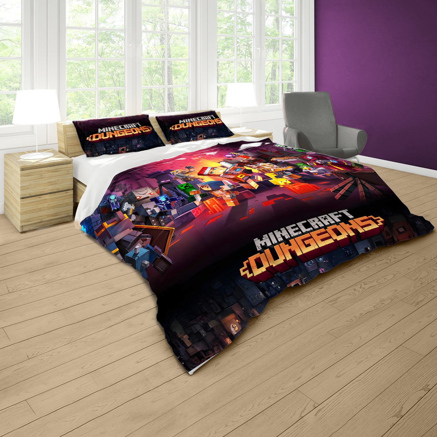 Minecraft Dungeons Battle Duvet Cover Set