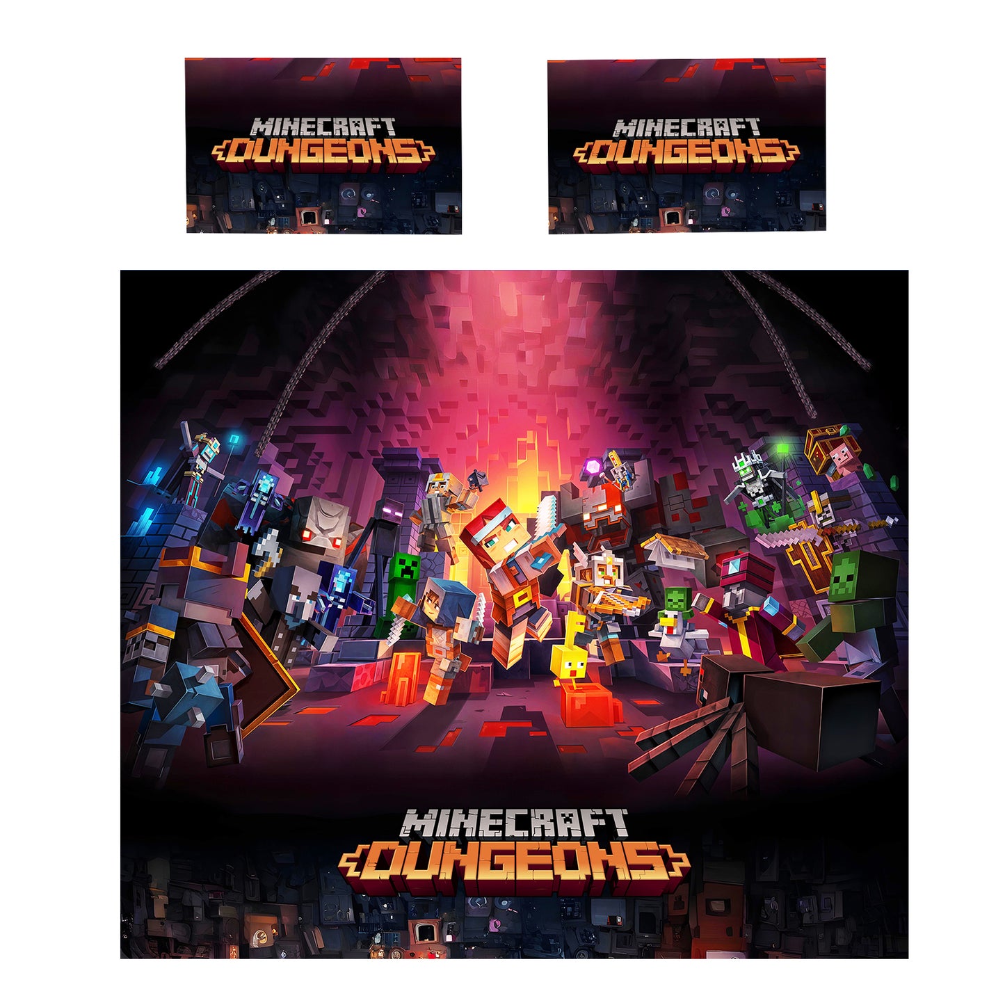 Minecraft Dungeons Battle Duvet Cover Set