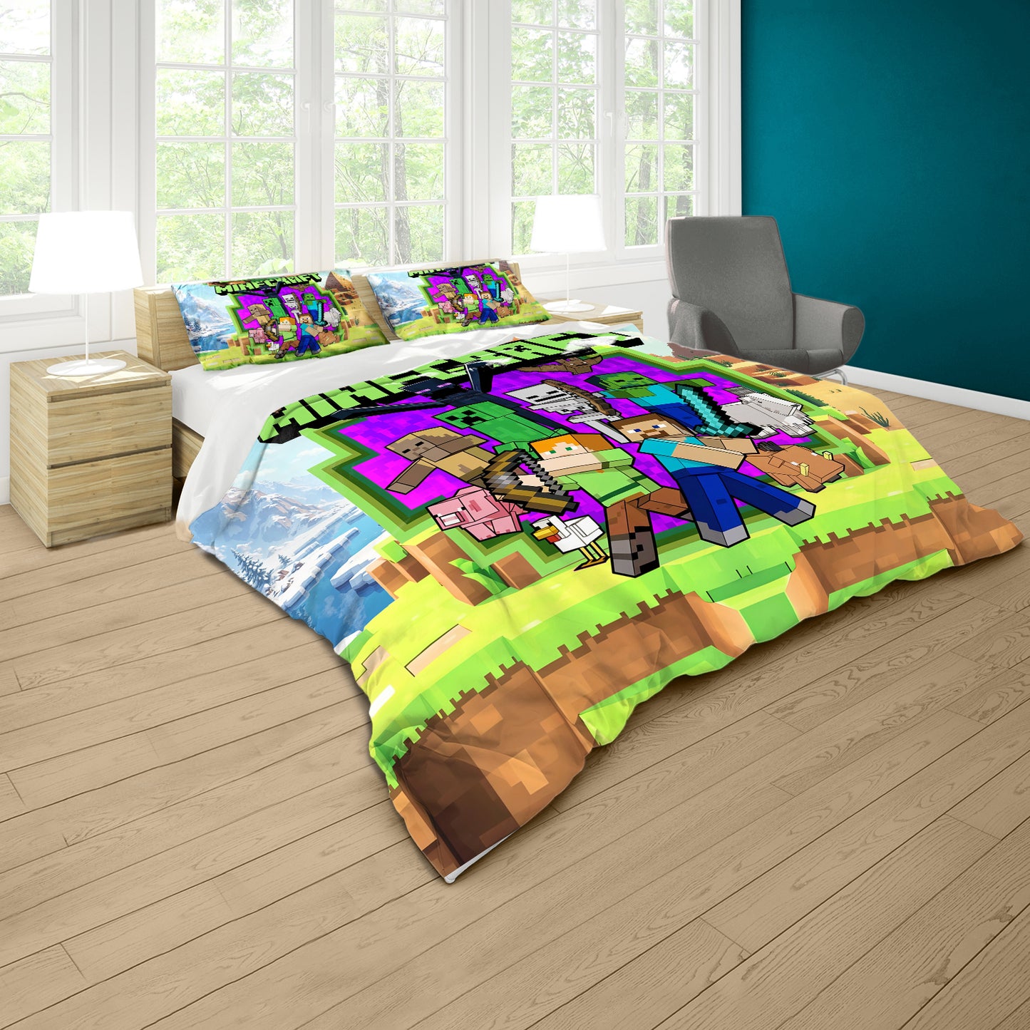 Minecraft Gate of Embers Duvet Cover Set