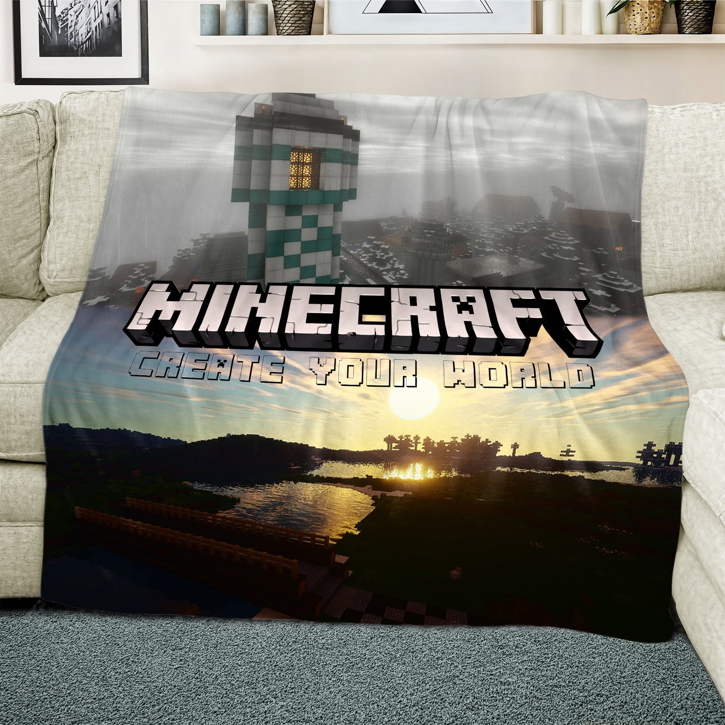 Minecraft Light Weight Fleece Blanket