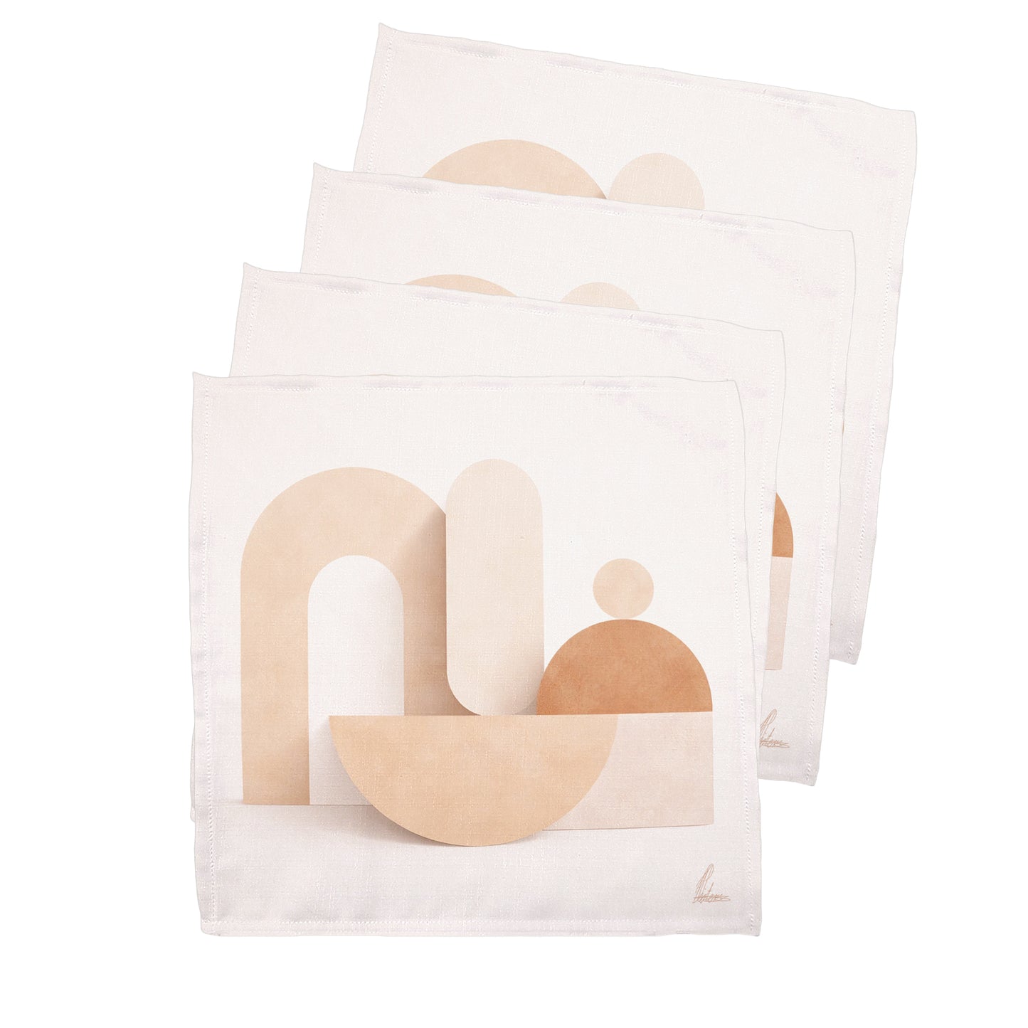 Minimalist Abstract Neutral Shapes Napkins by Nathan Pieterse