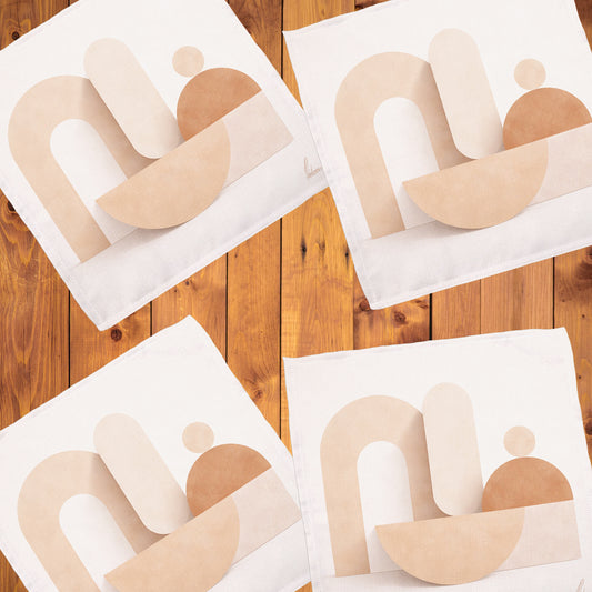 Minimalist Abstract Neutral Shapes Napkins by Nathan Pieterse