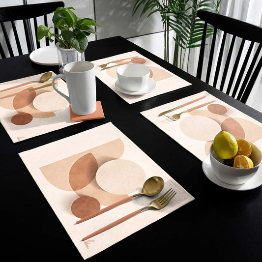 Minimalist Abstract Neutral Shapes Placemats by Nathan Pieterse