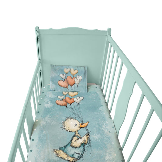Mint Green Baby Animal Balloons Cot Set