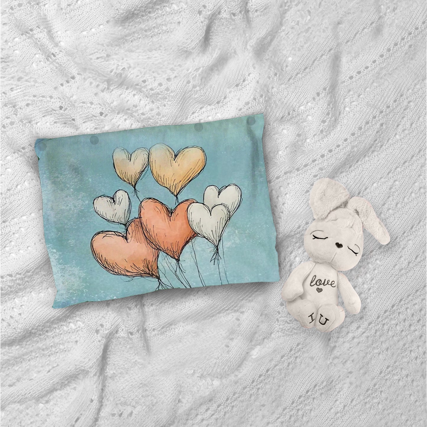 Mint Green Baby Animal Balloons Cot Set