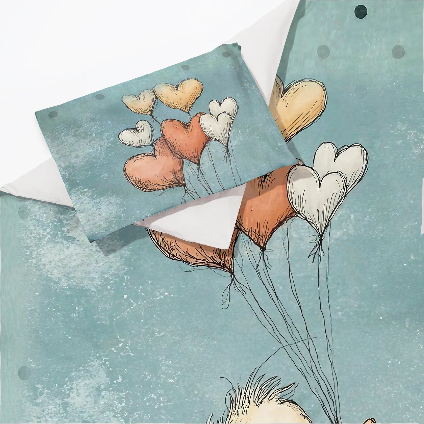 Mint Green Baby Animal Balloons Cot Set
