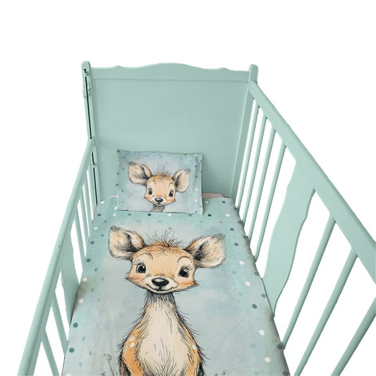 Mint Green Baby Animal Buck Cot Set