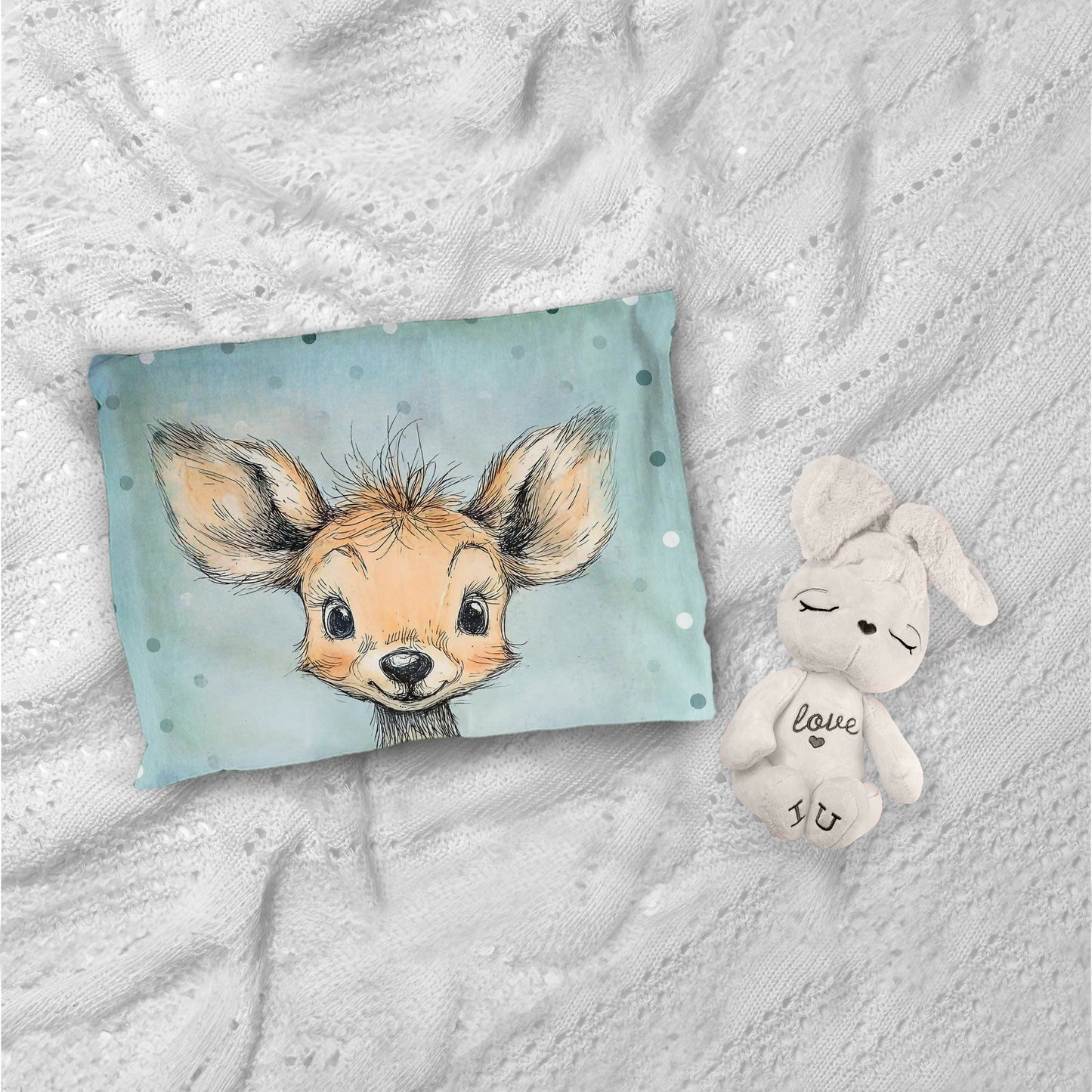 Mint Green Baby Animal Buck Cot Set