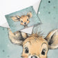 Mint Green Baby Animal Buck Cot Set