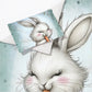 Mint Green Baby Animal Bunny Cot Set