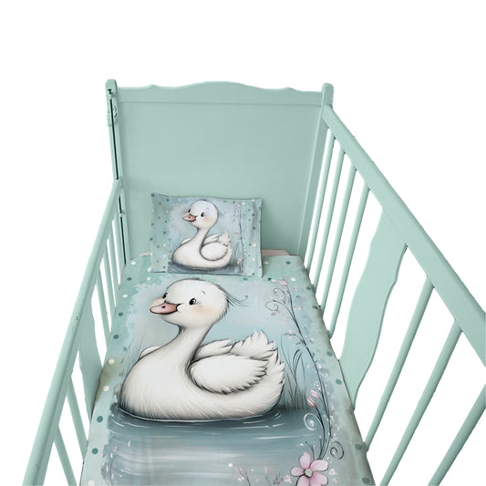Mint Green Baby Animal Duck Cot Set
