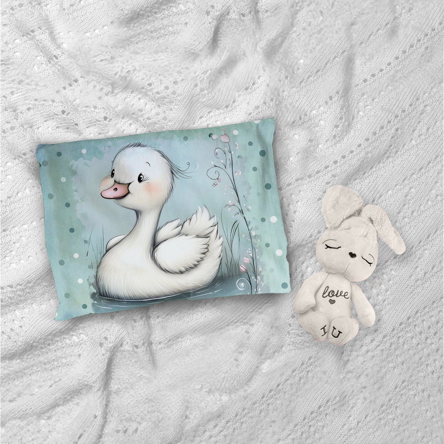 Mint Green Baby Animal Duck Cot Set