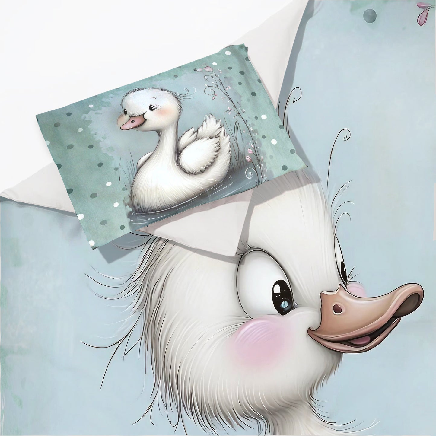 Mint Green Baby Animal Duckling Cot Set