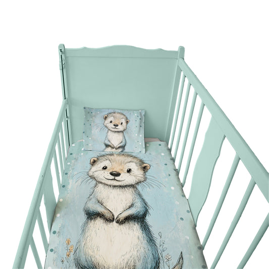 Mint Green Baby Animal Mongoose Cot Set