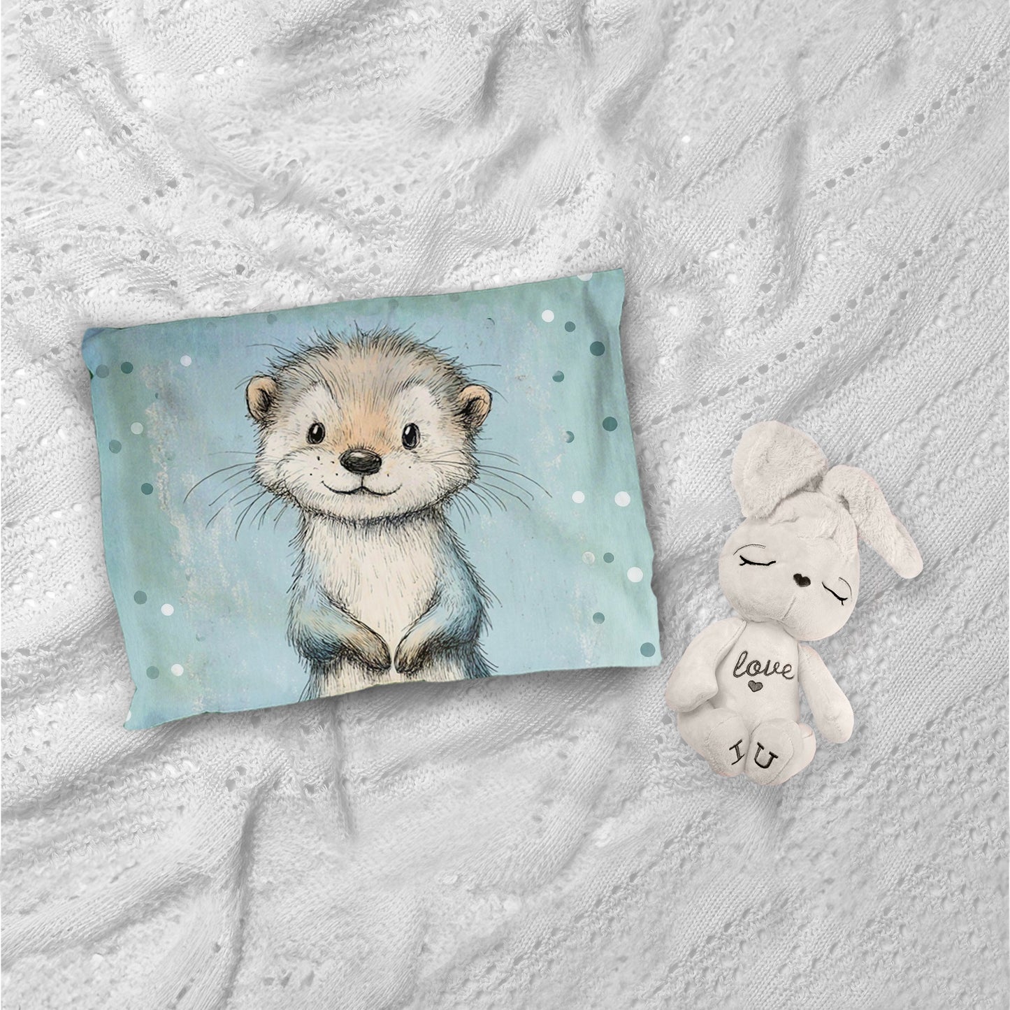 Mint Green Baby Animal Mongoose Cot Set