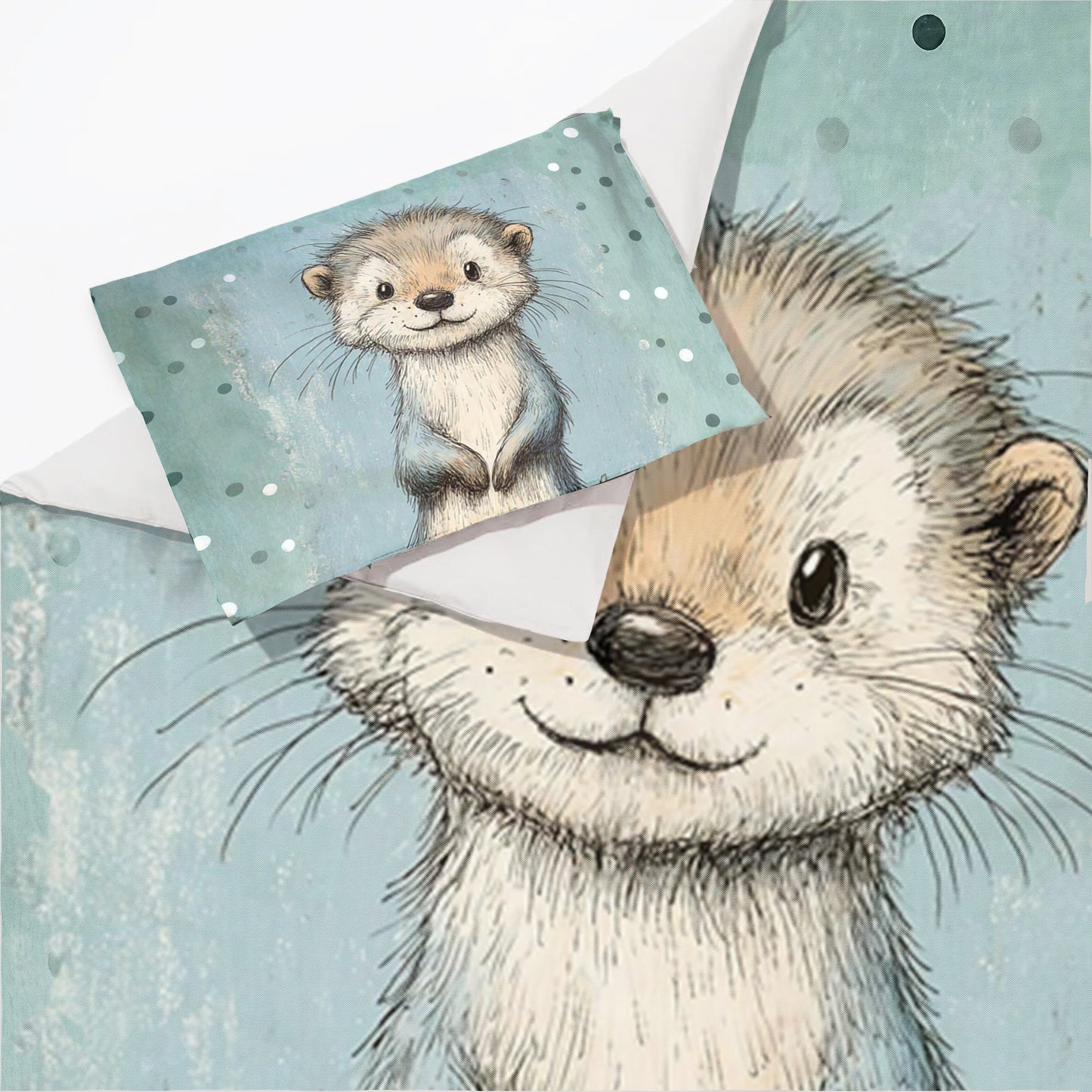 Mint Green Baby Animal Mongoose Cot Set