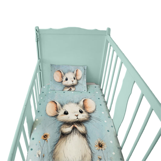 Mint Green Baby Animal Mouse Cot Set