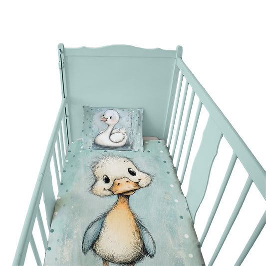 Mint Green Confused Baby Animal Ducklng Cot Set