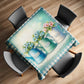 Mint Green Kettles Square Tablecloth