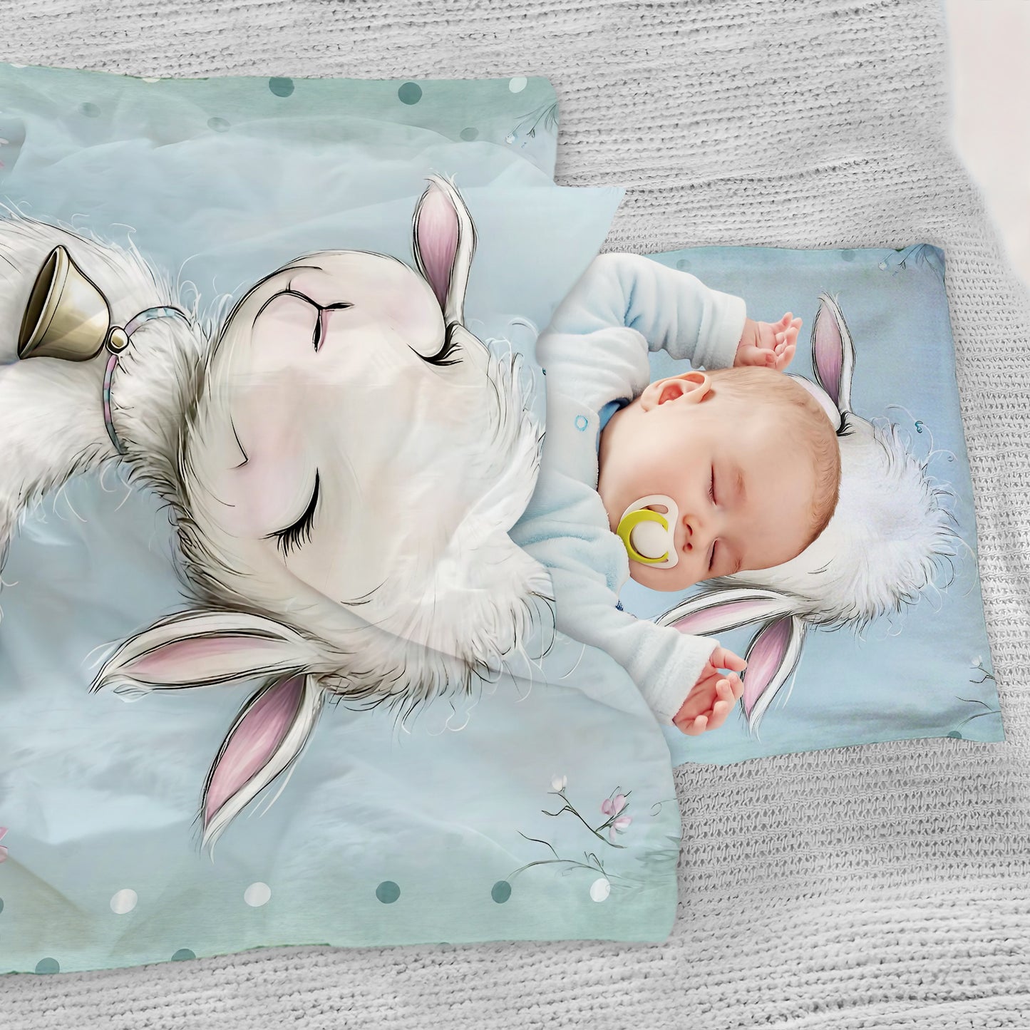 Mint Green Lamb Cot Set