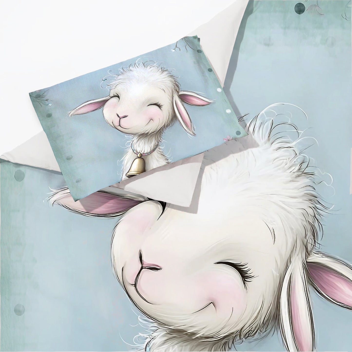 Mint Green Lamb Cot Set