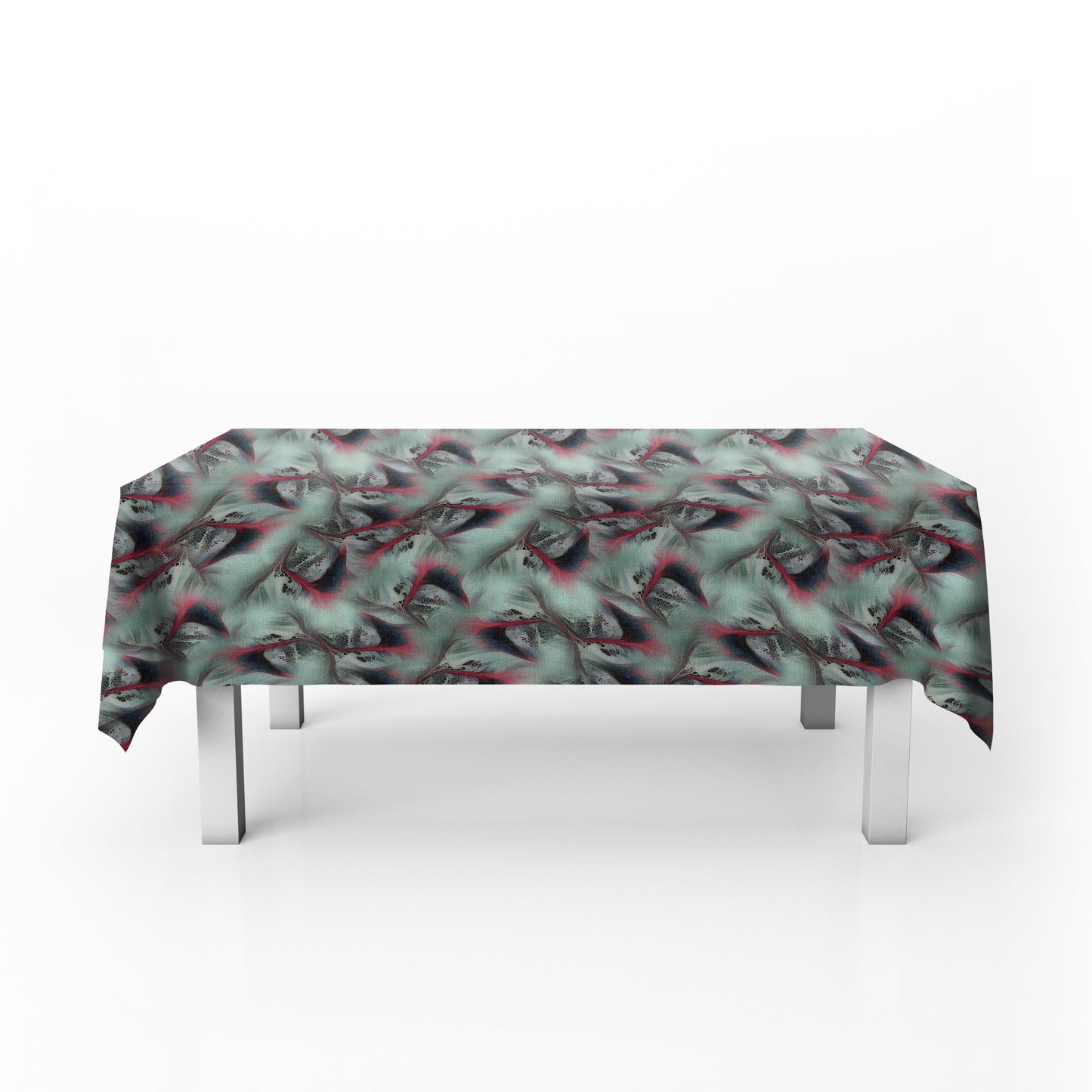 Mint Green with Red Accents Rectangle Tablecloth