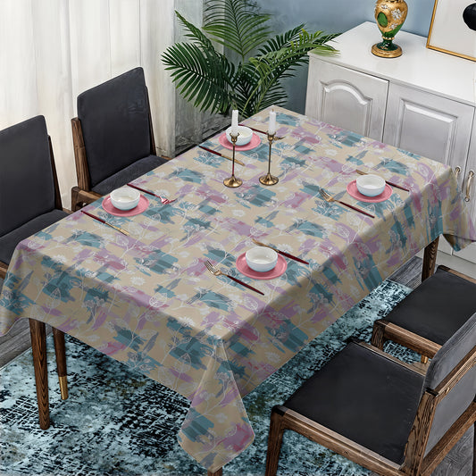 Mint and Lilac Patterns Rectangle Tablecloth