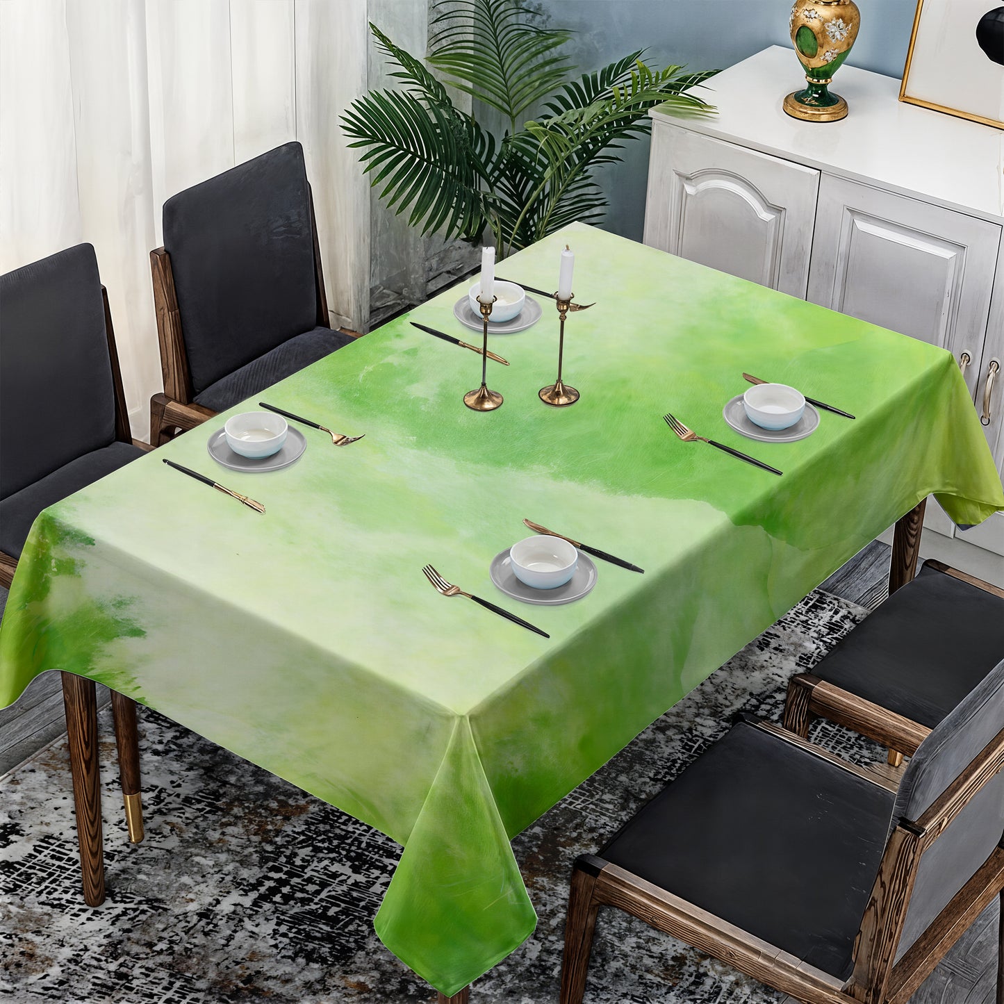 Minty Spring Rectangle Tablecloth
