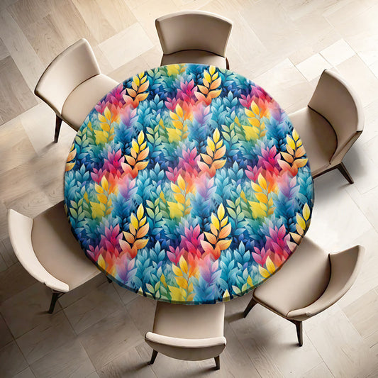 Misty Rainbow Colours Round Tablecloth