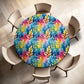 Misty Rainbow Colours Round Tablecloth