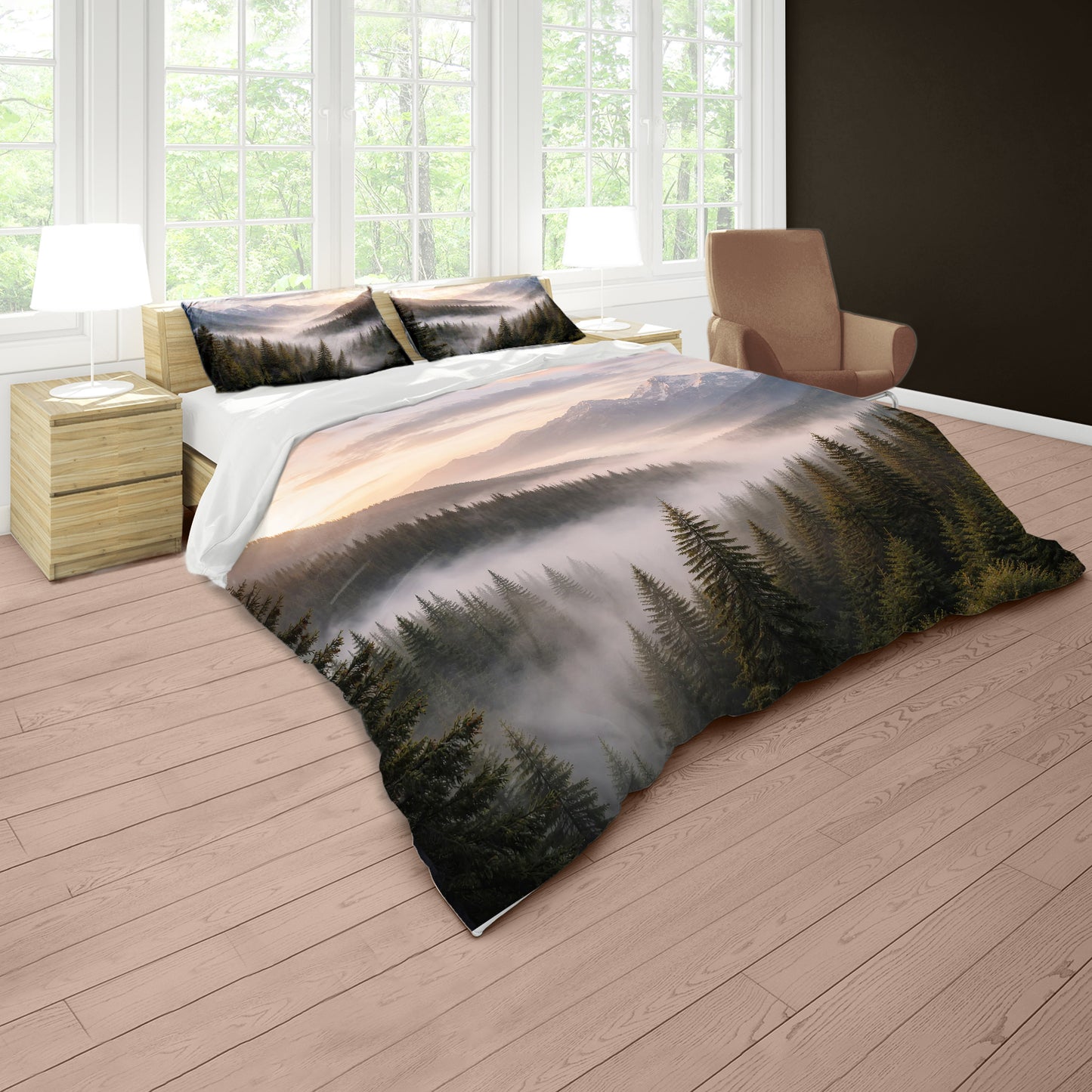 Misty Mountain Forest Duvet Cover Set by Nathan Pieterse