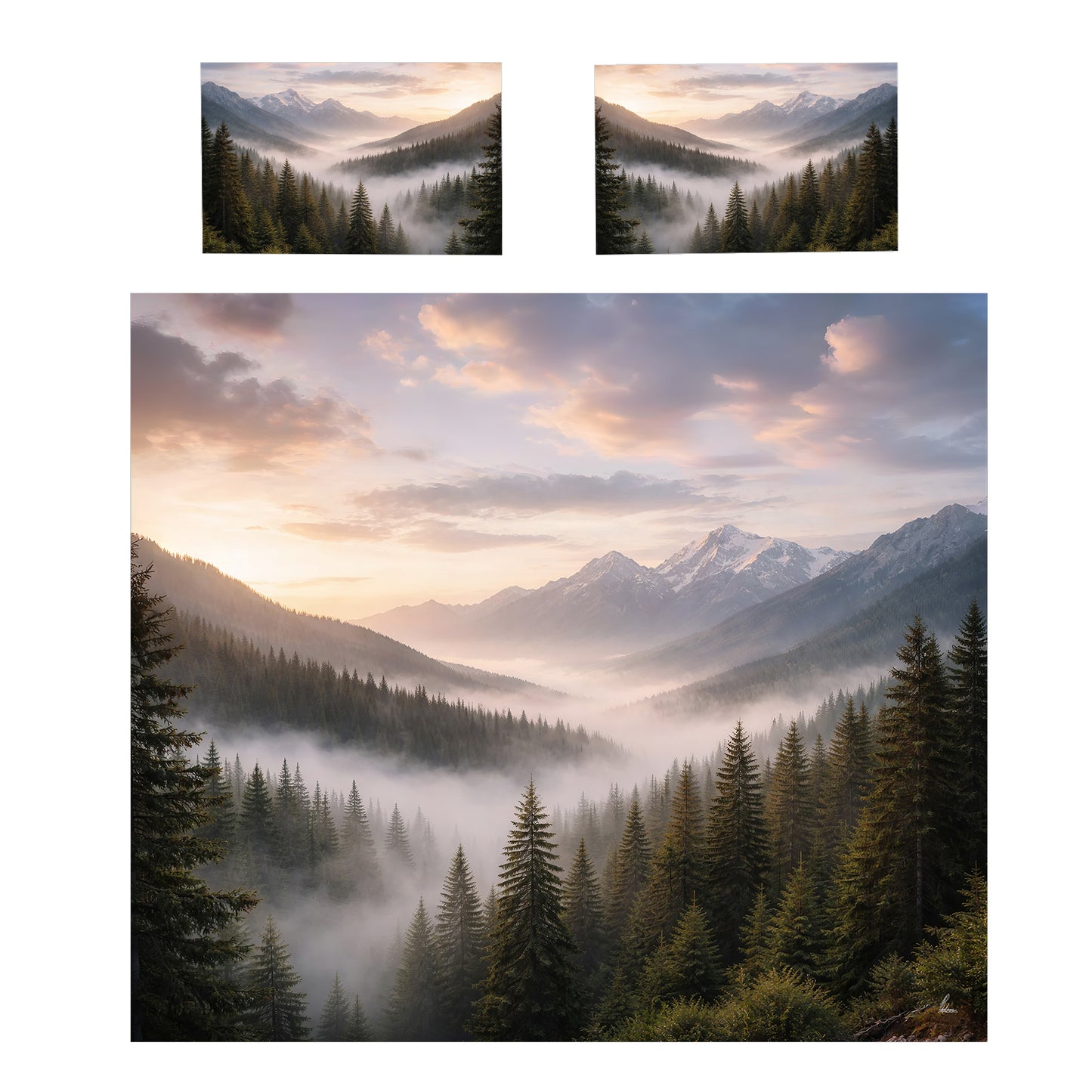 Misty Mountain Forest Duvet Cover Set by Nathan Pieterse