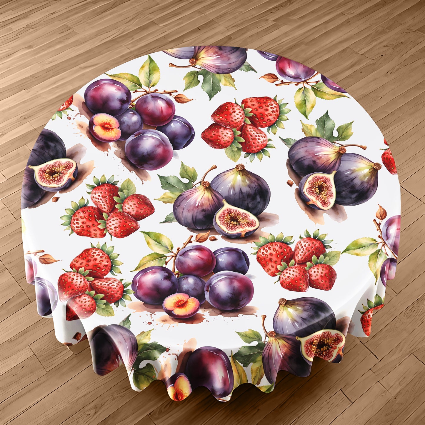 Mixed Fruit Round Tablecloth by Mark van Vuuren