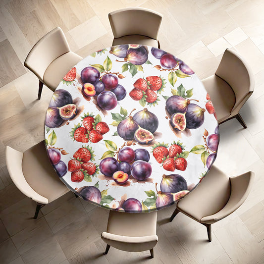 Mixed Fruit Round Tablecloth by Mark van Vuuren