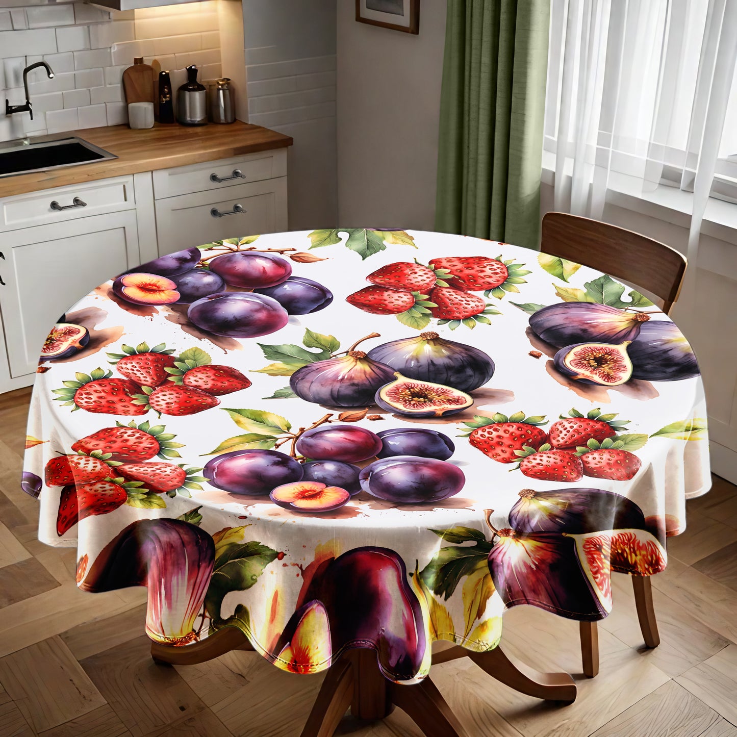 Mixed Fruit Round Tablecloth by Mark van Vuuren