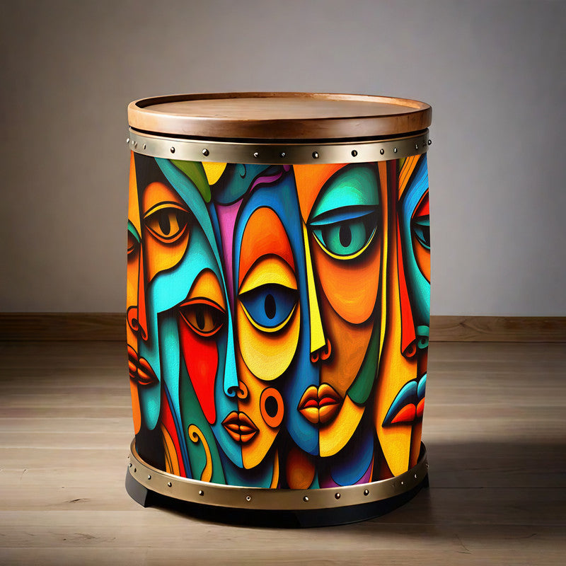 Modern Art Decoupage Drum Cover