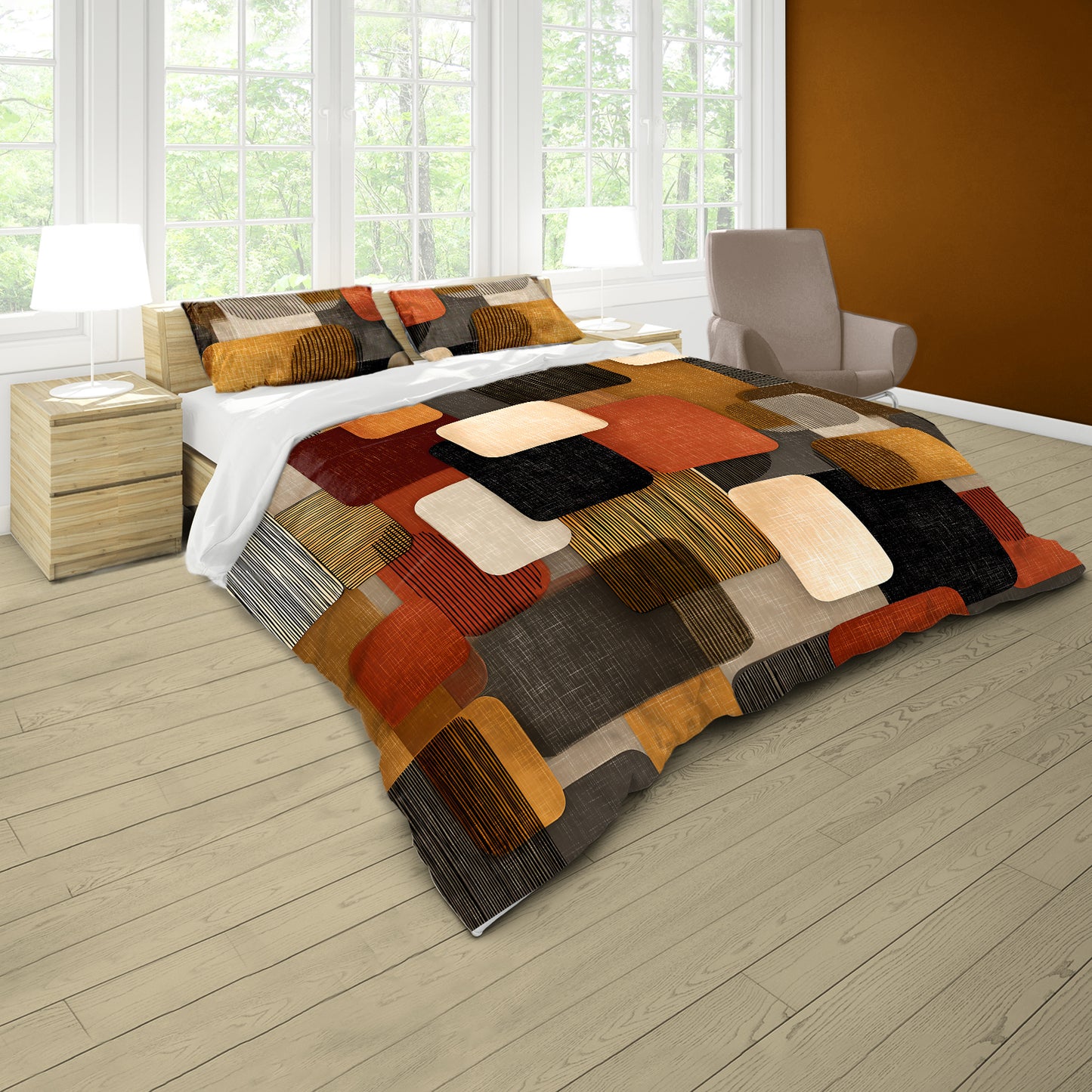 Modern African Block Pattern Duvet Cover Set by Wikus Schalkwyk