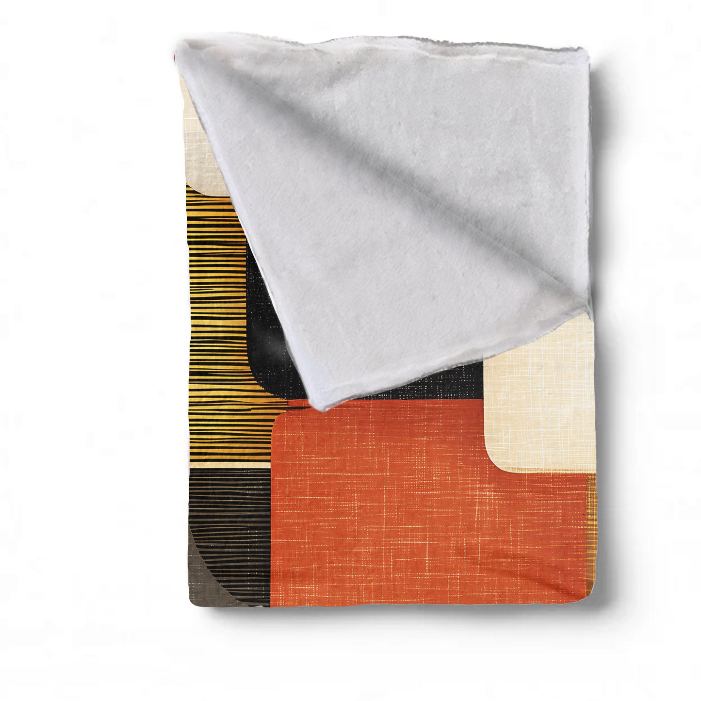 Modern African Block Pattern Light Weight Fleece Blanket by Wikus Schalkwyk